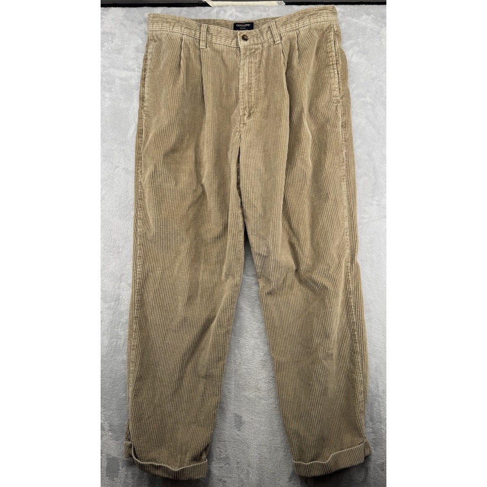Vintage Dockers Corduroy Pants Tan Wide Khaki WPL423 Men's Size 36x32